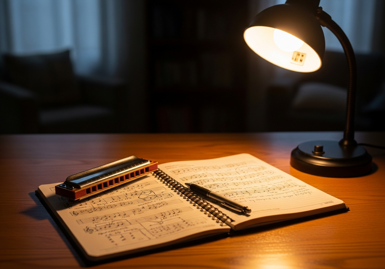 Рабочее место для занятий гармошкой